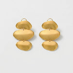KLARA Waterproof 18K Gold Plated Statement Earrings - Brushed Stainless Steel - DANSK Copenhagen