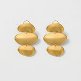 KLARA Waterproof 18K Gold Plated Statement Earrings - Brushed Stainless Steel - DANSK Copenhagen
