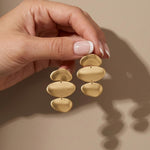 KLARA Waterproof 18K Gold Plated Statement Earrings - Brushed Stainless Steel - DANSK Copenhagen