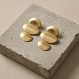 KLARA Waterproof 18K Gold Plated Statement Earrings - Brushed Stainless Steel - DANSK Copenhagen