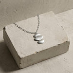 KLARA Waterproof Silver Stainless Steel Long Necklace - Brushed Finish - DANSK Copenhagen