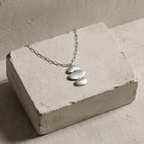 KLARA Waterproof Silver Stainless Steel Long Necklace - Brushed Finish - DANSK Copenhagen
