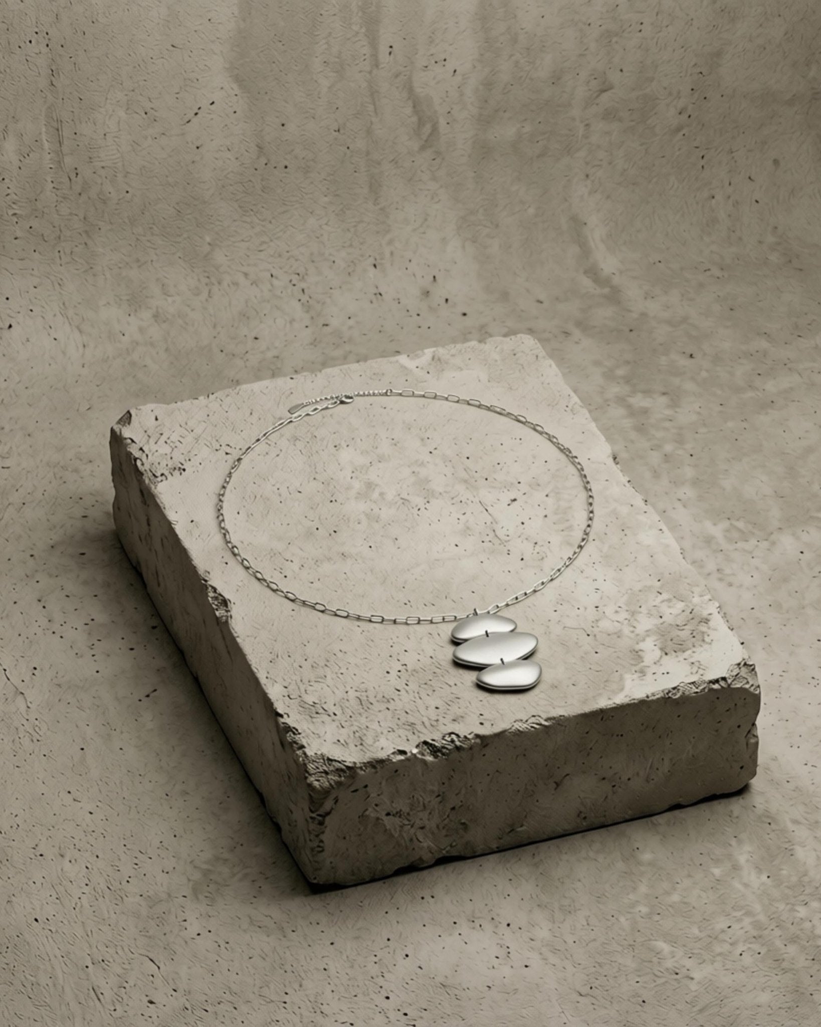 KLARA Waterproof Silver Stainless Steel Long Necklace - Brushed Finish - DANSK Copenhagen