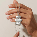 KLARA Waterproof Silver Stainless Steel Long Necklace - Brushed Finish - DANSK Copenhagen