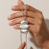 KLARA Waterproof Silver Stainless Steel Long Necklace - Brushed Finish - DANSK Copenhagen