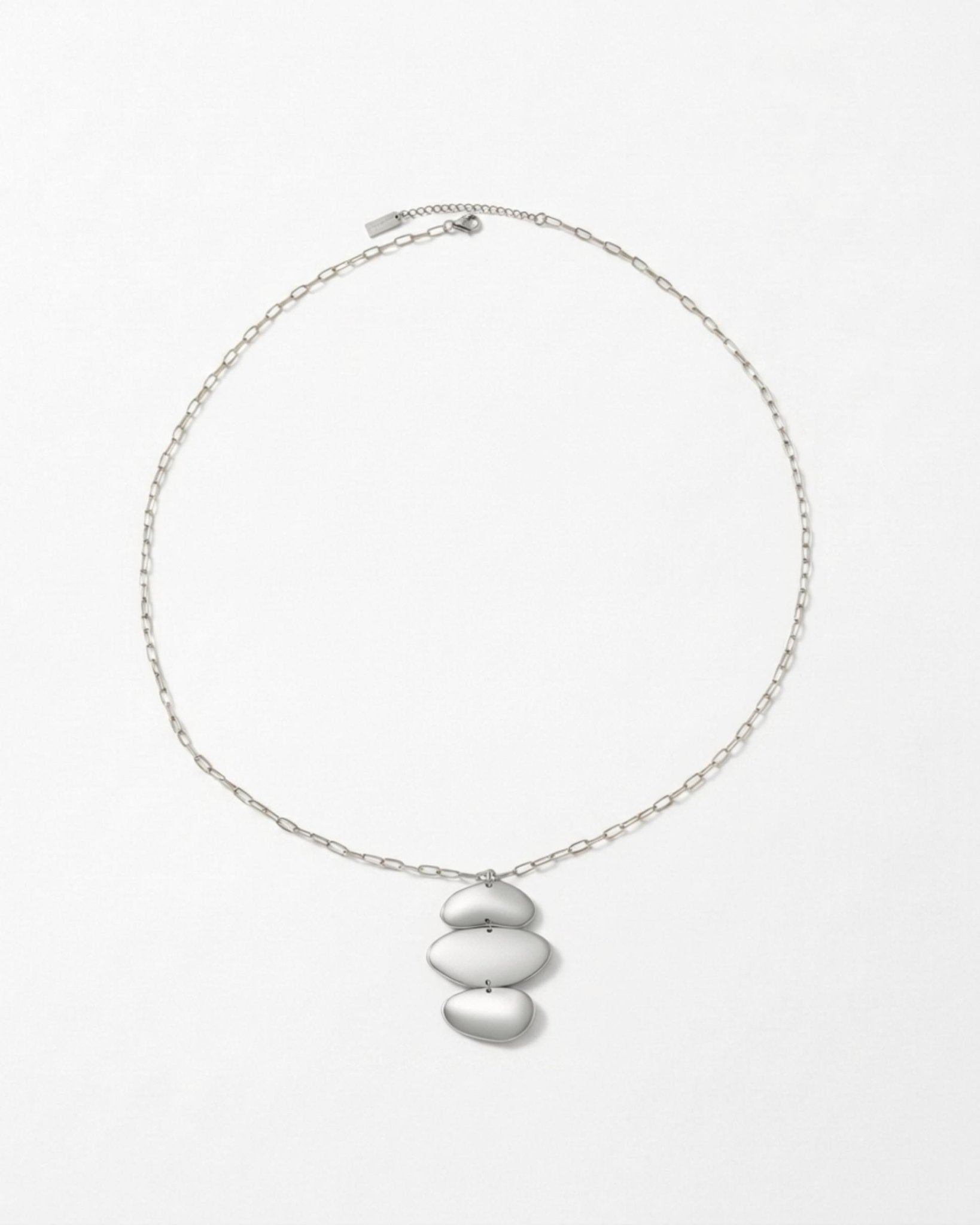 KLARA Waterproof Silver Stainless Steel Long Necklace - Brushed Finish - DANSK Copenhagen