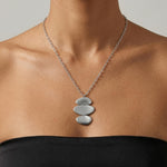 KLARA Waterproof Silver Stainless Steel Long Necklace - Brushed Finish - DANSK Copenhagen