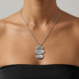 KLARA Waterproof Silver Stainless Steel Long Necklace - Brushed Finish - DANSK Copenhagen