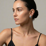 KLARA Waterproof Silver Stainless Steel Post Earrings - Brushed Finish - DANSK Copenhagen
