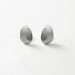 KLARA Waterproof Silver Stainless Steel Post Earrings - Brushed Finish - DANSK Copenhagen
