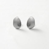 KLARA Waterproof Silver Stainless Steel Post Earrings - Brushed Finish - DANSK Copenhagen