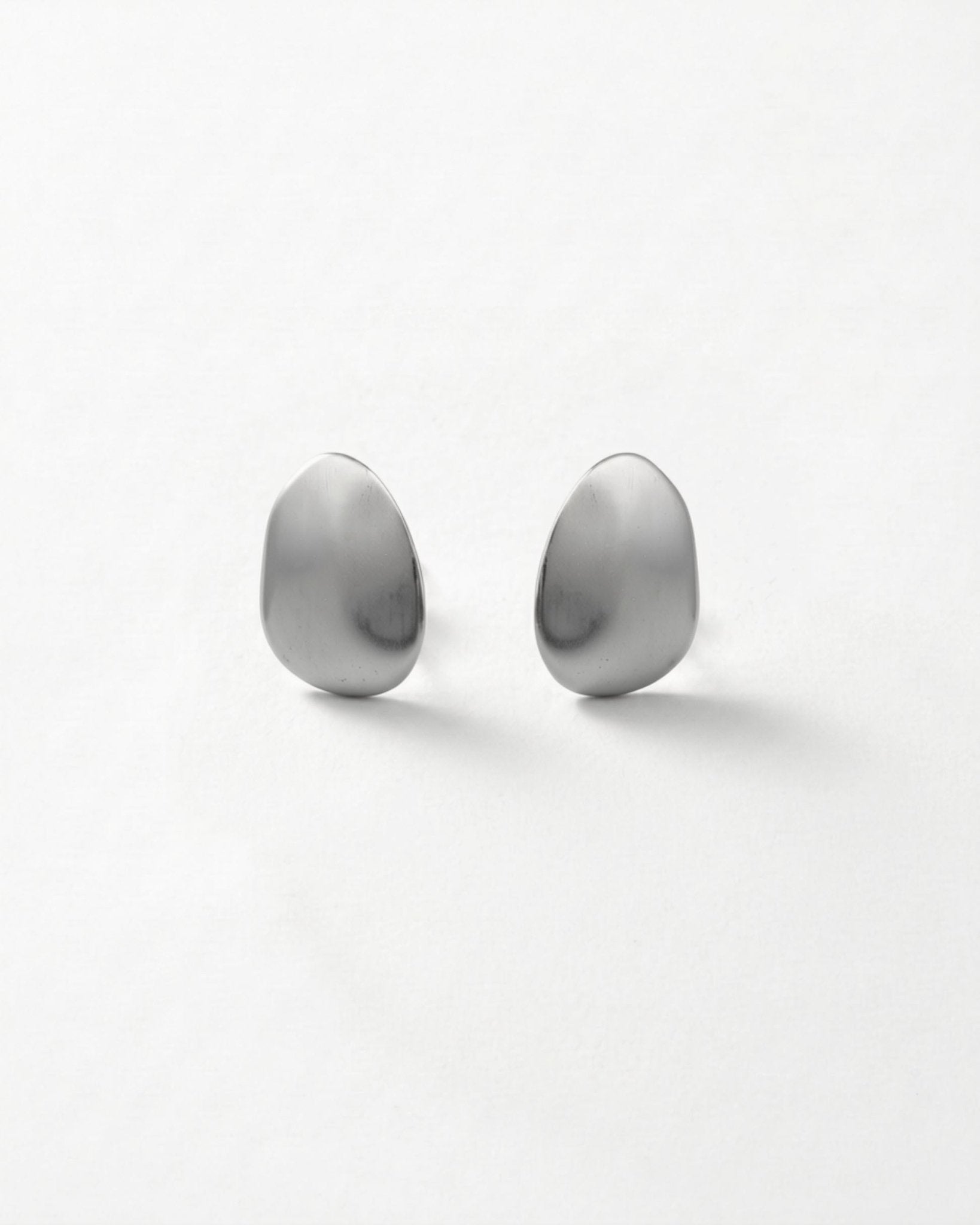 KLARA Waterproof Silver Stainless Steel Post Earrings - Brushed Finish - DANSK Copenhagen