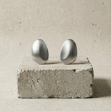 KLARA Waterproof Silver Stainless Steel Post Earrings - Brushed Finish - DANSK Copenhagen