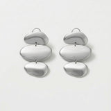 KLARA Waterproof Silver Stainless Steel Statement Earrings - Brushed Finish - DANSK Copenhagen