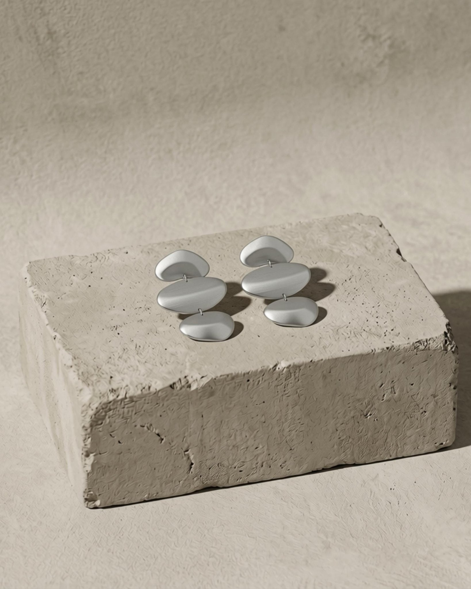 KLARA Waterproof Silver Stainless Steel Statement Earrings - Brushed Finish - DANSK Copenhagen