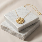 LINN Waterproof 18K Gold Plated Long Necklace - Adjustable Chain & Brushed Stainless Steel - DANSK Copenhagen