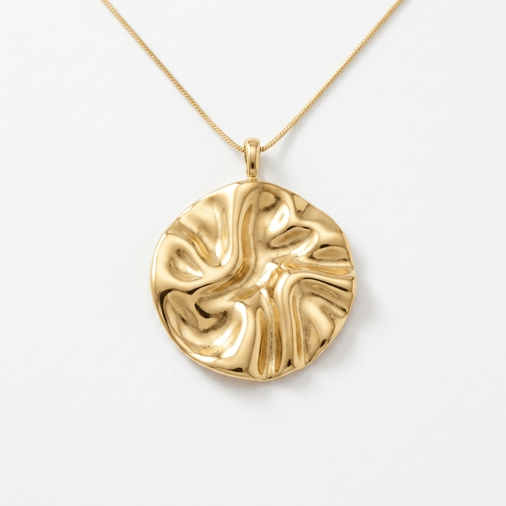 LINN Waterproof 18K Gold Plated Long Necklace - Adjustable Chain & Brushed Stainless Steel -DANSK Copenhagen