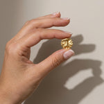LINN Waterproof 18K Gold Plated Post Earrings - Brushed Stainless Steel - DANSK Copenhagen