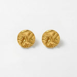 LINN Waterproof 18K Gold Plated Post Earrings - Brushed Stainless Steel - DANSK Copenhagen