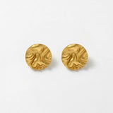 LINN Waterproof 18K Gold Plated Post Earrings - Brushed Stainless Steel - DANSK Copenhagen