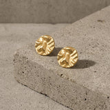 LINN Waterproof 18K Gold Plated Post Earrings - Brushed Stainless Steel - DANSK Copenhagen