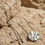 LINN Waterproof Silver Stainless Steel Long Necklace - Adjustable Chain & Brushed Finished - DANSK Copenhagen