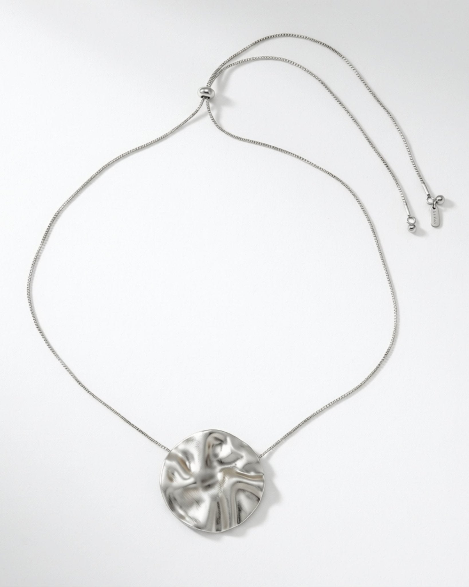 LINN Waterproof Silver Stainless Steel Long Necklace - Adjustable Chain & Brushed Finished - DANSK Copenhagen