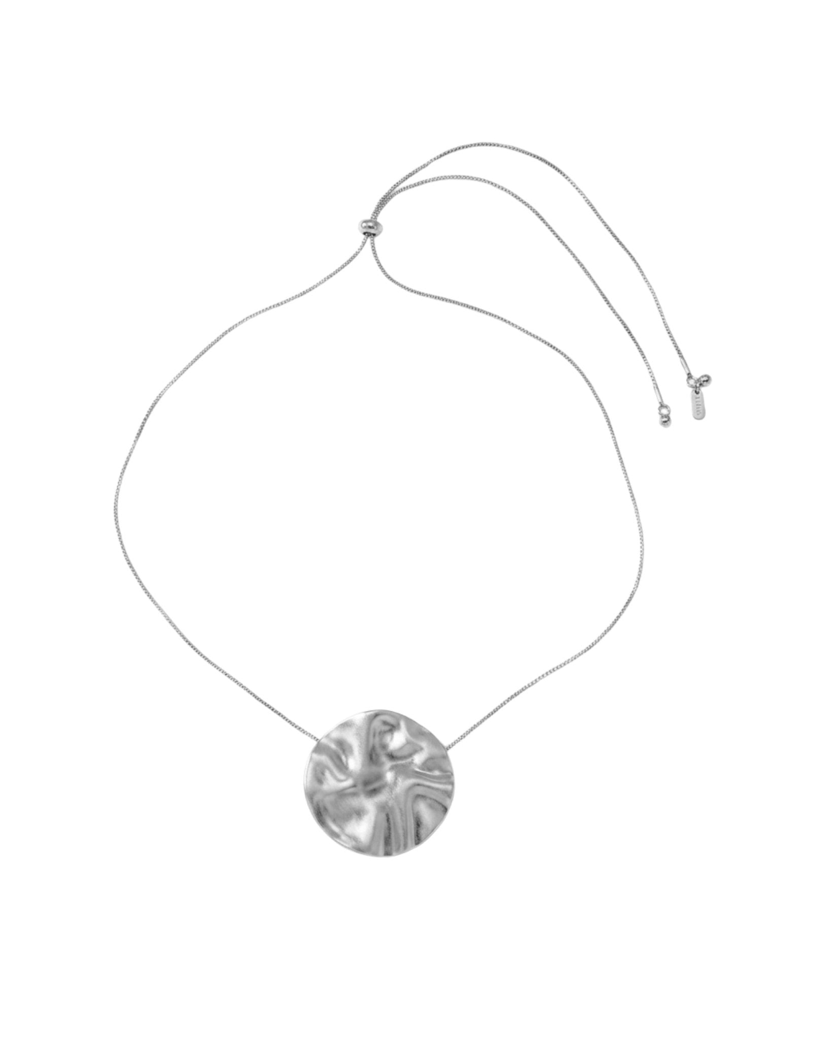 LINN Waterproof Silver Stainless Steel Long Necklace - Adjustable Chain & Brushed Finished - DANSK Copenhagen