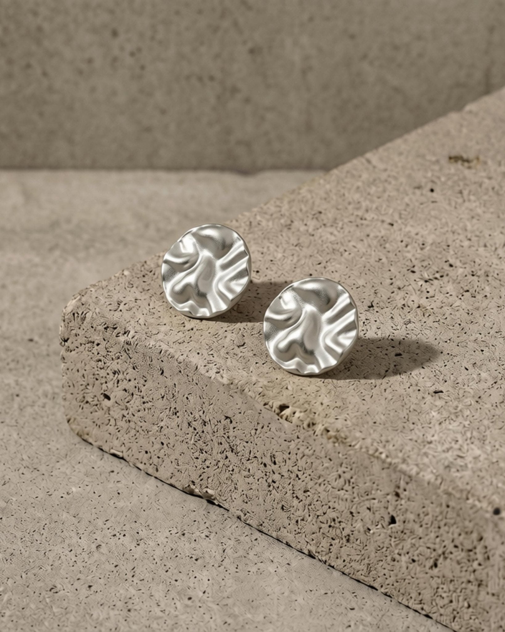 LINN Waterproof Silver Stainless Steel Post Earrings - Brushed Finished - DANSK Copenhagen