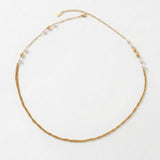 LINNEA Waterproof 18K Gold Plated Long Necklace - Sanded Stainless Steel - DANSK Copenhagen