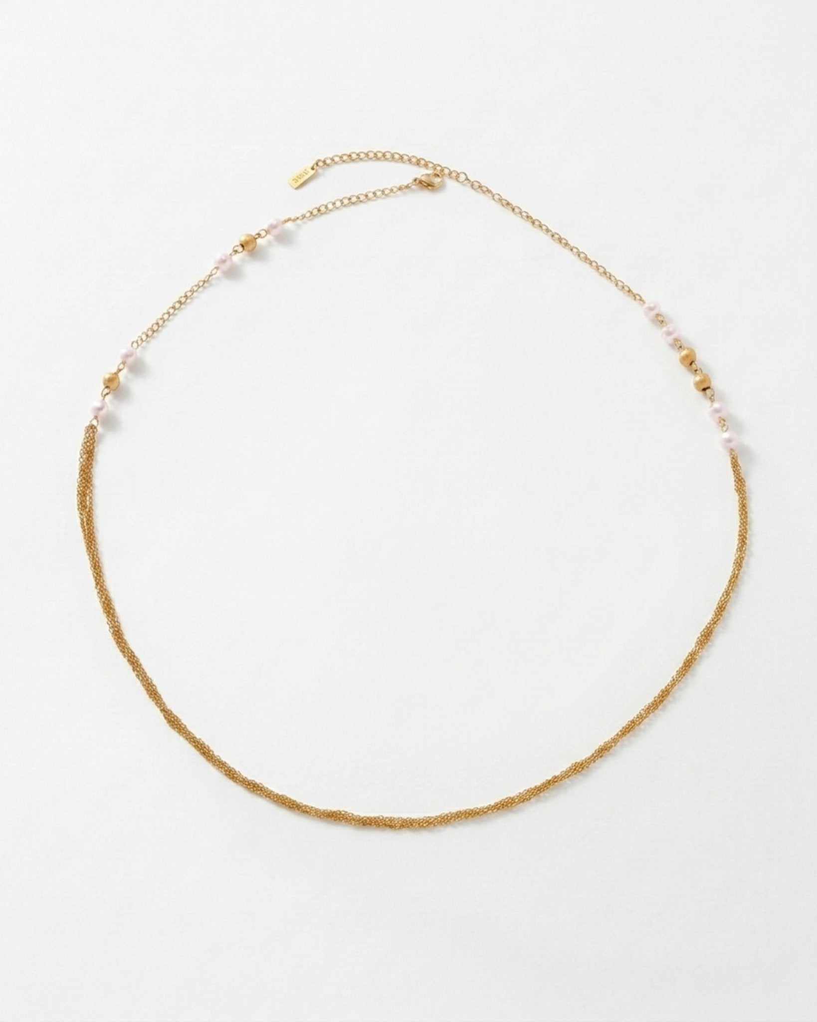 LINNEA Waterproof 18K Gold Plated Long Necklace - Sanded Stainless Steel - DANSK Copenhagen