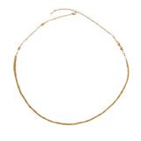 LINNEA Waterproof 18K Gold Plated Long Necklace - Sanded Stainless Steel - DANSK Copenhagen