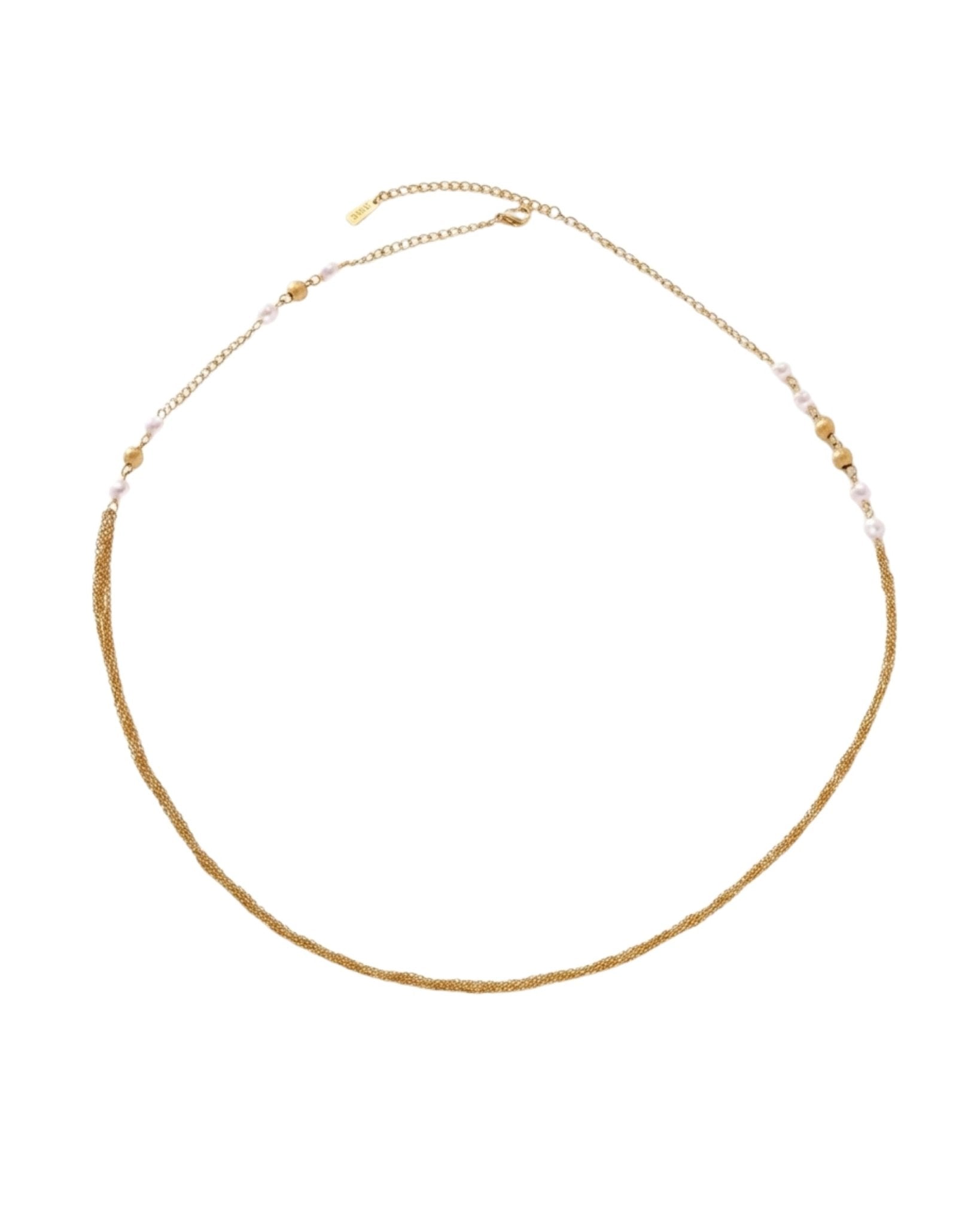LINNEA Waterproof 18K Gold Plated Long Necklace - Sanded Stainless Steel - DANSK Copenhagen