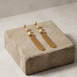 LINNEA Waterproof 18K Gold Plated Statement Earrings - Sanded Stainless Steel - DANSK Copenhagen