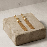 LINNEA Waterproof 18K Gold Plated Statement Earrings - Sanded Stainless Steel - DANSK Copenhagen