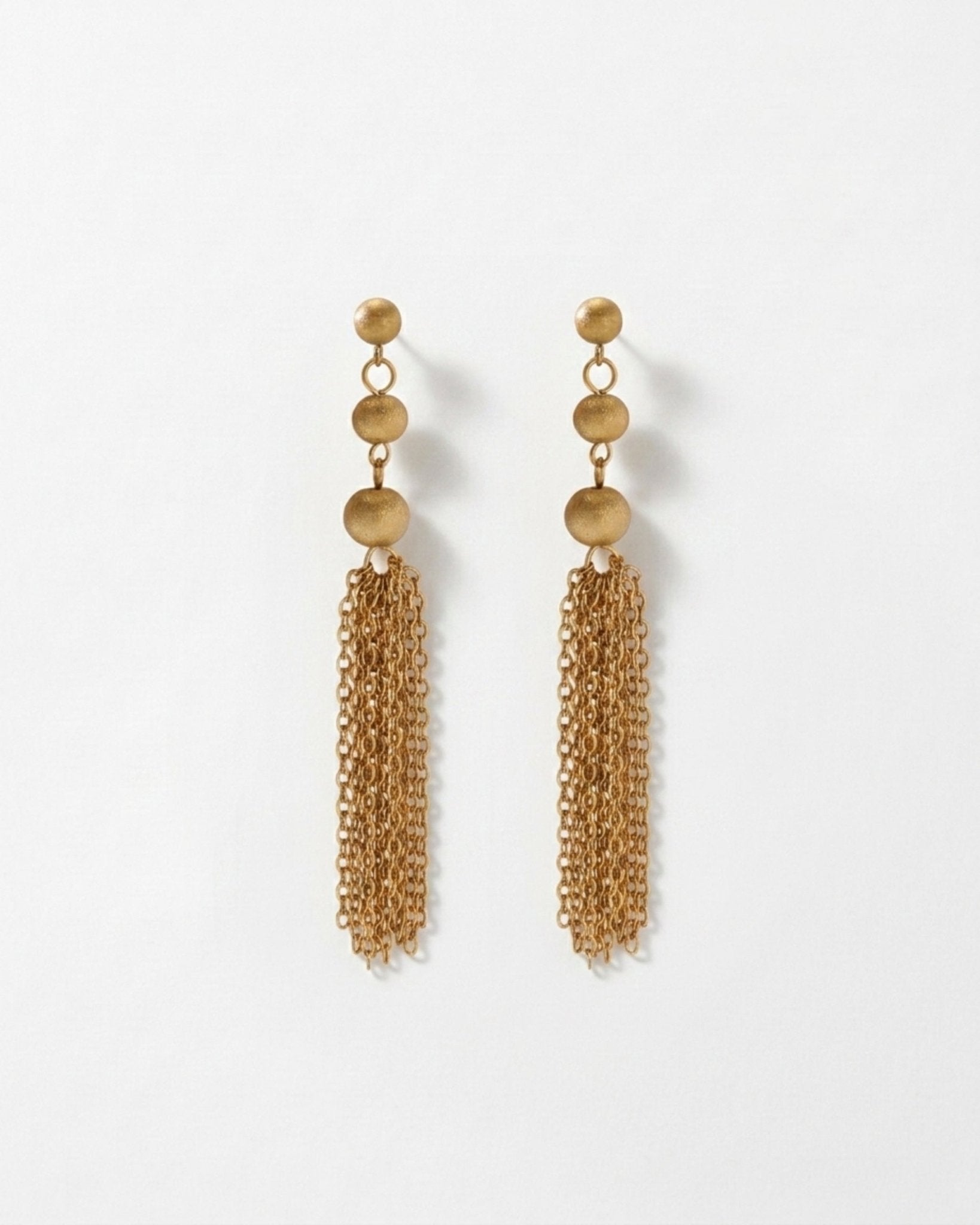 LINNEA Waterproof 18K Gold Plated Statement Earrings - Sanded Stainless Steel - DANSK Copenhagen