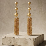 LINNEA Waterproof 18K Gold Plated Statement Earrings - Sanded Stainless Steel - DANSK Copenhagen