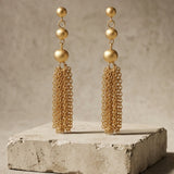 LINNEA Waterproof 18K Gold Plated Statement Earrings - Sanded Stainless Steel - DANSK Copenhagen
