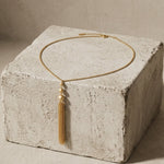 LINNEA Waterproof 18K Gold Plated Y Necklace - Sanded Stainless Steel - DANSK Copenhagen