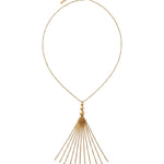 LINNEA Waterproof 18K Gold Plated Y Necklace - Sanded Stainless Steel - DANSK Copenhagen