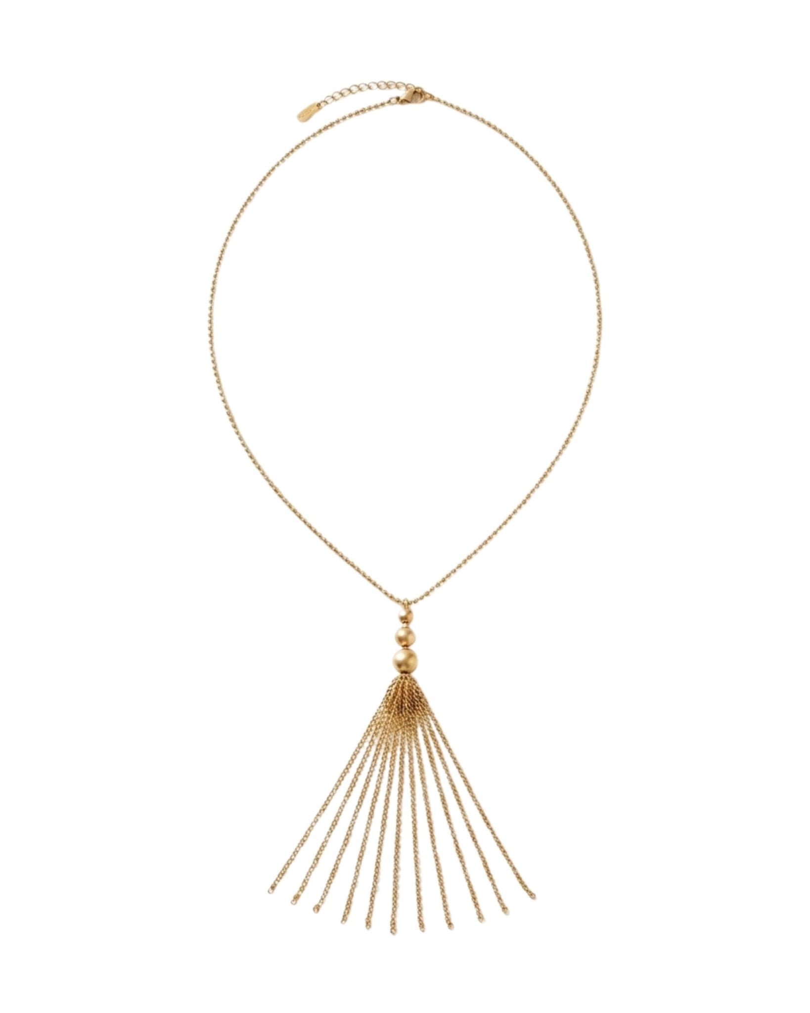 LINNEA Waterproof 18K Gold Plated Y Necklace - Sanded Stainless Steel - DANSK Copenhagen