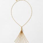 LINNEA Waterproof 18K Gold Plated Y Necklace - Sanded Stainless Steel - DANSK Copenhagen