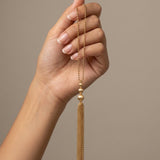 LINNEA Waterproof 18K Gold Plated Y Necklace - Sanded Stainless Steel - DANSK Copenhagen