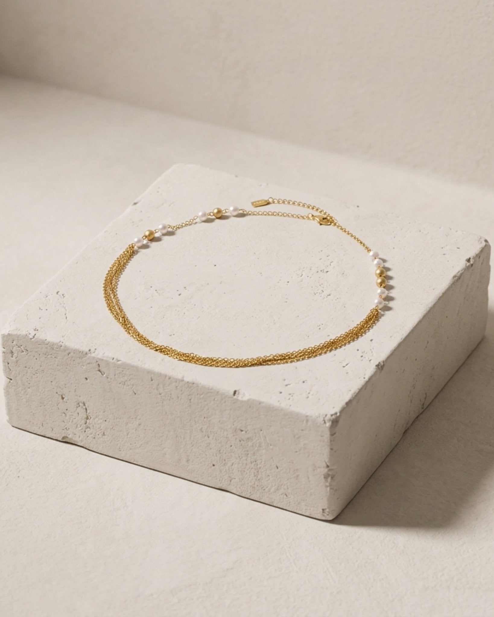 LINNEA Waterproof Silver Stainless Steel Long Necklace - Sanded Finish - DANSK Copenhagen
