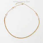 LINNEA Waterproof Silver Stainless Steel Long Necklace - Sanded Finish - DANSK Copenhagen