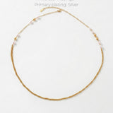 LINNEA Waterproof Silver Stainless Steel Long Necklace - Sanded Finish - DANSK Copenhagen