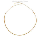 LINNEA Waterproof Silver Stainless Steel Long Necklace - Sanded Finish - DANSK Copenhagen