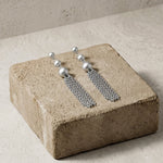 LINNEA Waterproof Silver Stainless Steel Statement Earrings - Sanded Finish - DANSK Copenhagen