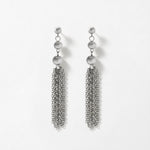 LINNEA Waterproof Silver Stainless Steel Statement Earrings - Sanded Finish - DANSK Copenhagen