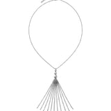 LINNEA Waterproof Silver Stainless Steel Y Necklace - Sanded Finish - DANSK Copenhagen